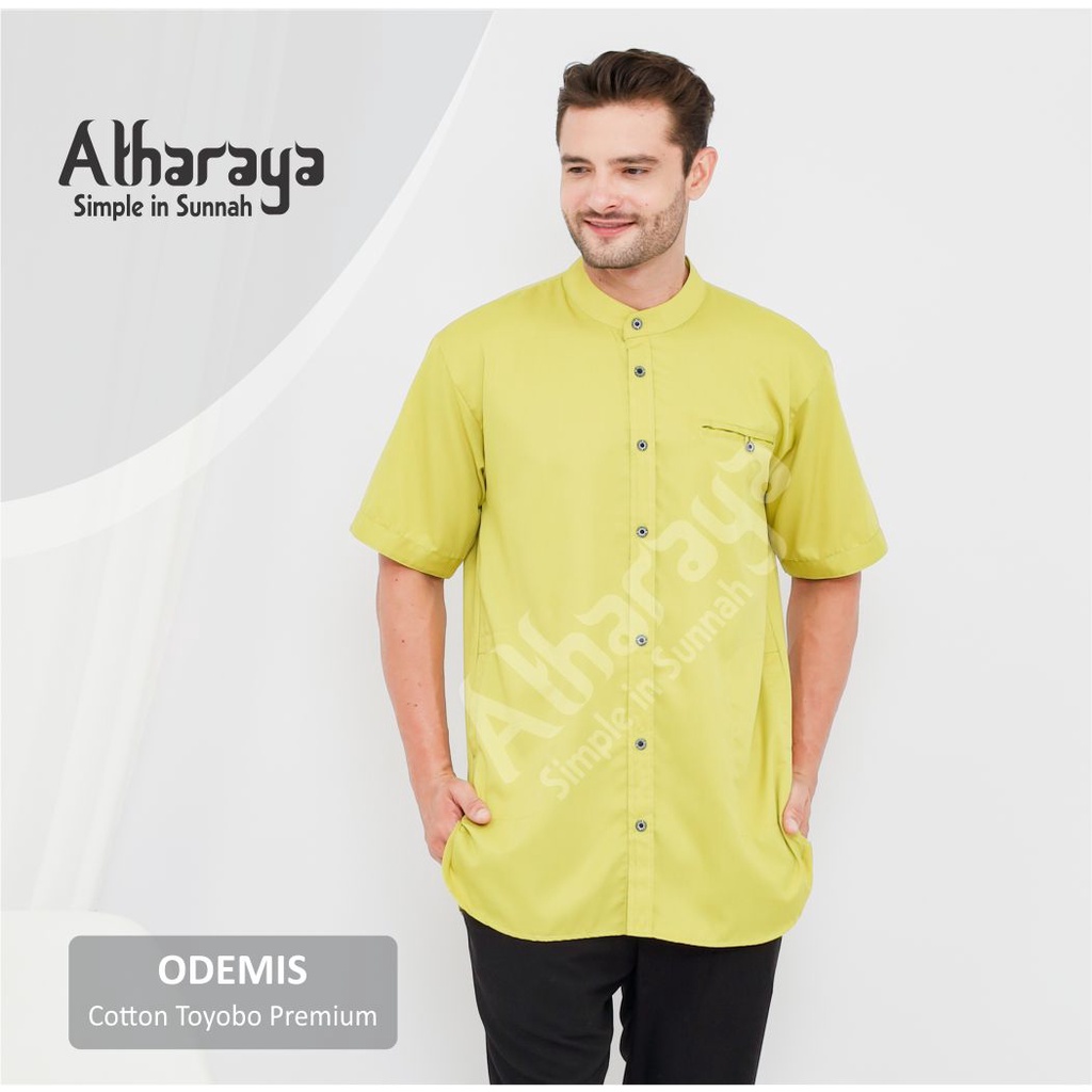 ODEMIS Kemeja Koko Kemko Lengan Pendek Bahan Toyobo By Atharaya