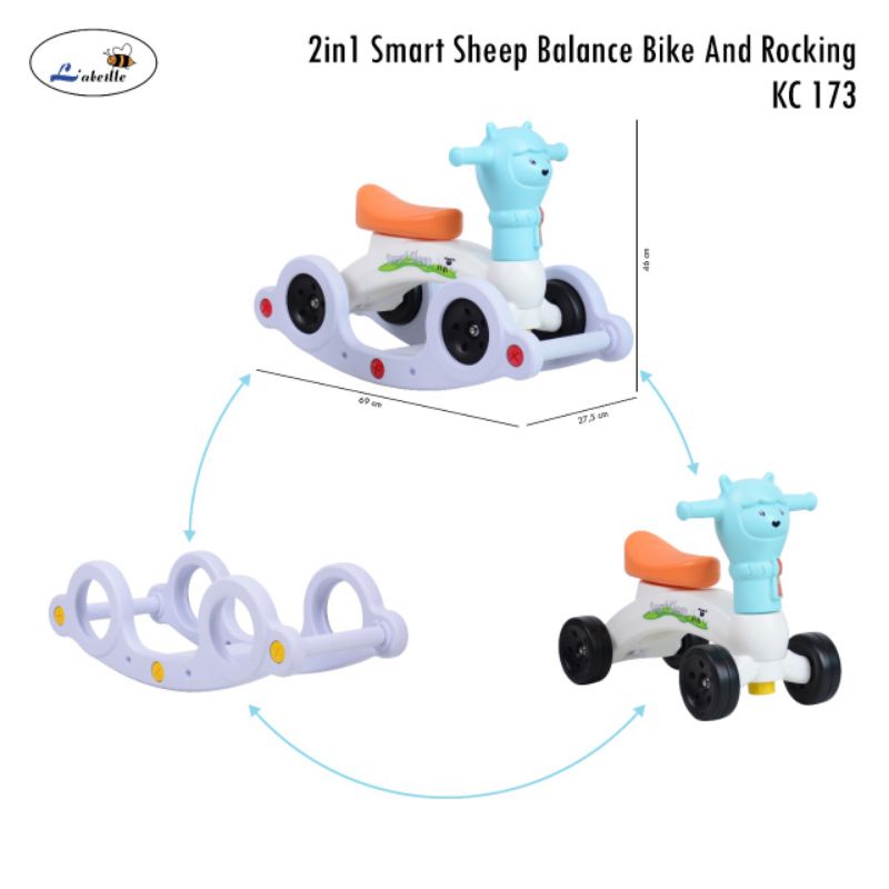 Labeille 2in1 Smart Balance Bike &amp; Rocking-Sepeda Anak