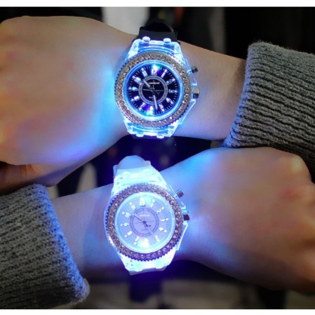 Jam Tangan Pria Wanita Lampu Glow Watch Model Korea Korean Style