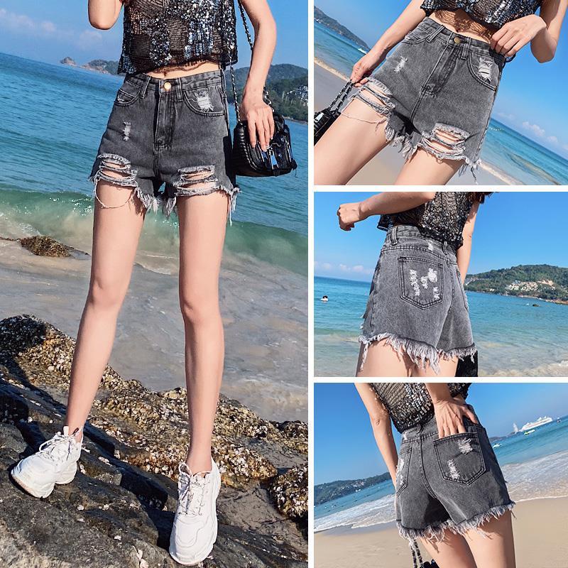 cewek_id Hotpants highwaist celana pendek jeans wanita korean style ripped jeans celana pendek denim cewek kekinian