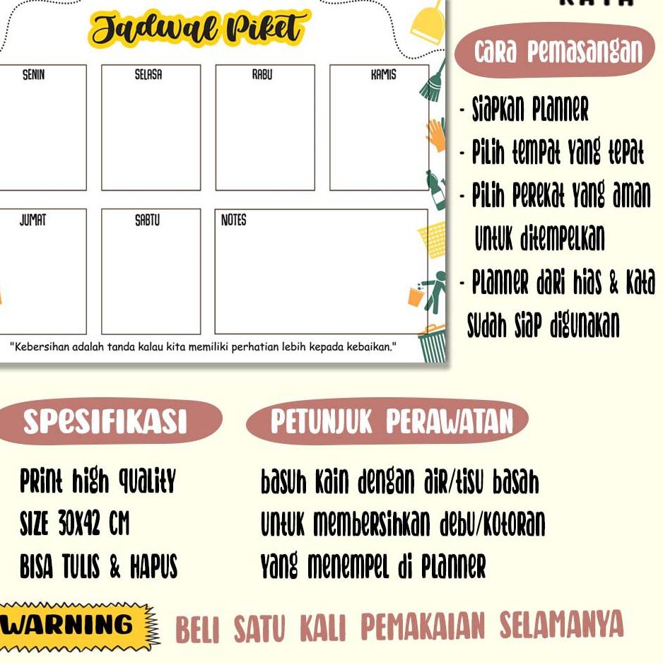 

マ Jadwal piket kelas dinding sekolah size A3 bisa tulis hapus gratis 1pcs spidol wipe & clean Terbaru