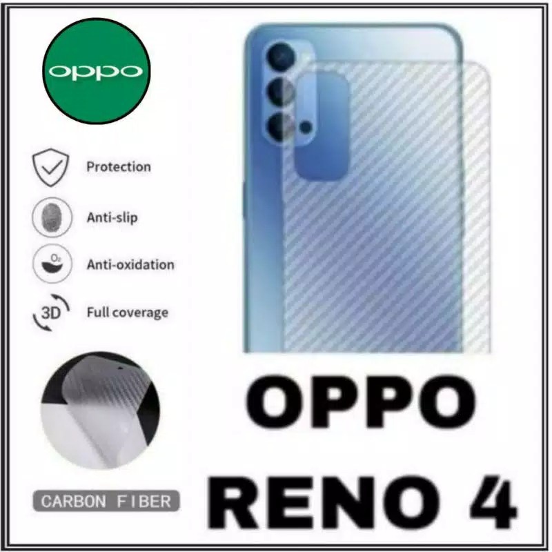 GarSkin Carbon 3D Oppo Reno 4/Reno 4f/Reno 4 pro/ F17 pro Back Screen Protector Transparant