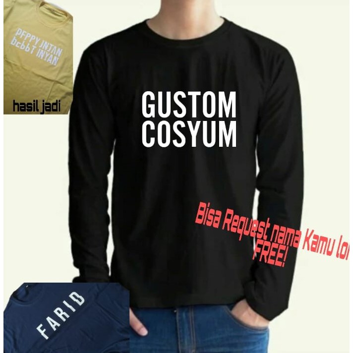 Kaos Lipat Kekinian/Kaos Lipat Custom Nama/Kaos Viral Tiktok/ Kaos Distro/Kaos LENGAN PANJANG