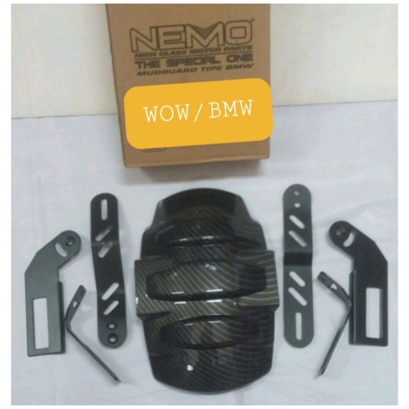 Mudguard Bmw Carbon Double Breket Nemo Universal motor produk inport nemo