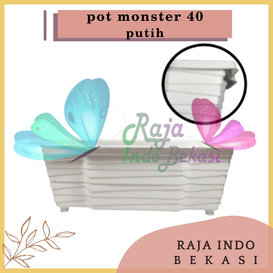 Pot Monster 40 Putih By Garden Of Love Pot Panjang Plastik Putih Murah Tanaman Mirip Pot Sgp 03 05