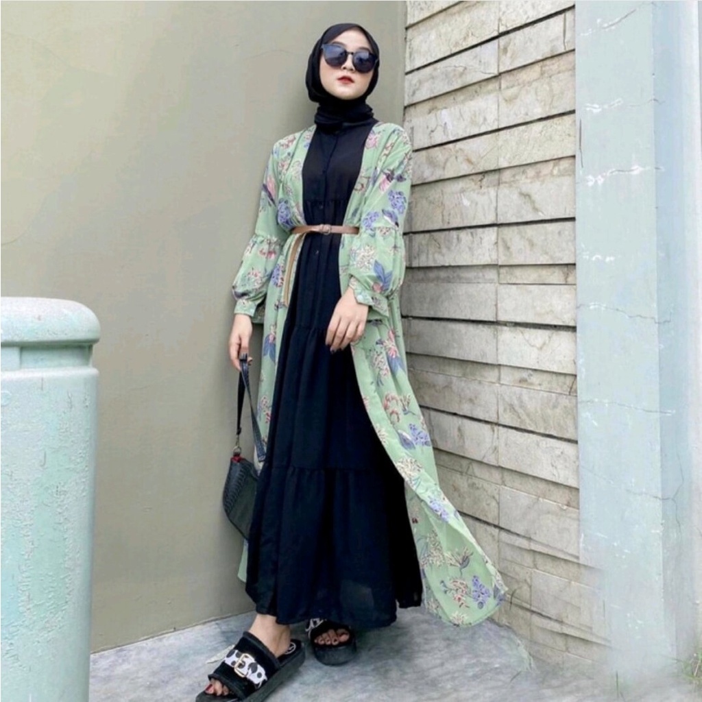 long cardigan flowerzee ceruty I long outer panjang wanita I longcardi premium ceruti I korean outer