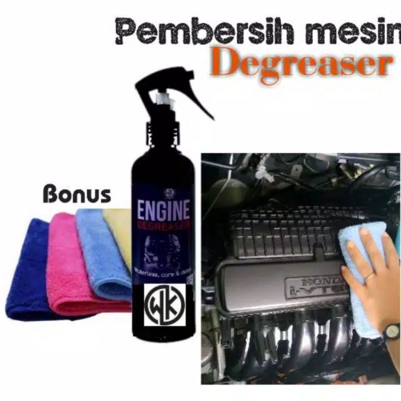 engine degreaser Pembersih mesin 250ml bonus kain lap microfiber