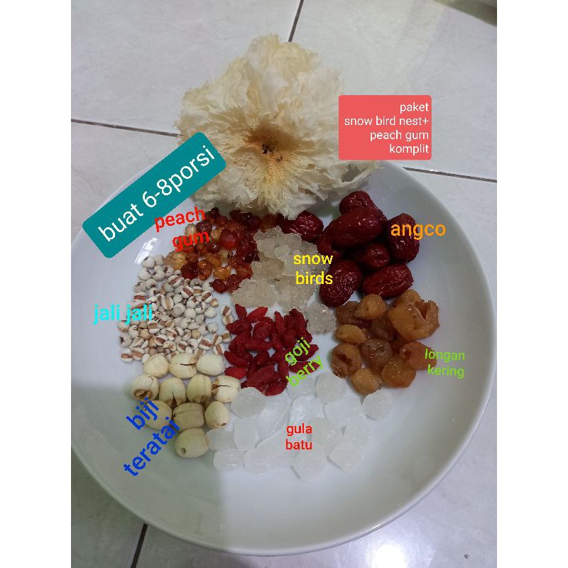 

Paket Snow bird nest+Peach Gum dessert Komplit