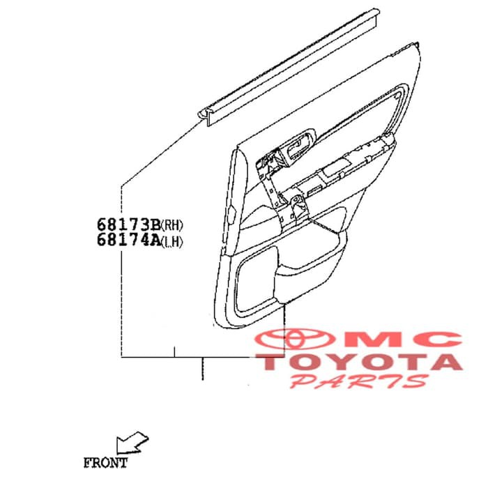 Pelipit Pintu Karet Kaca Dalam Belakang Kanan Rush Terios 68173-BZ060