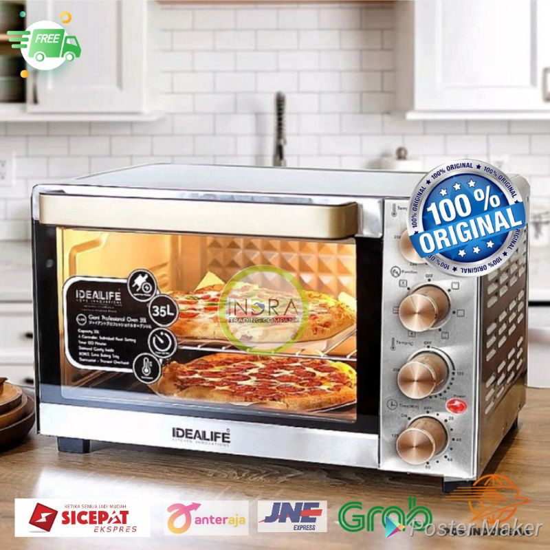 Jual IDEALIFE OVEN LISTRIK PEMANGGANG 35 LITER L 335 LOW WATT (450W