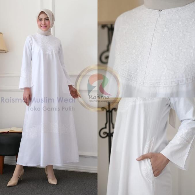 Baju Gamis Putih / Gamis Putih / Dress Muslim Wanita / Gamis Wanita