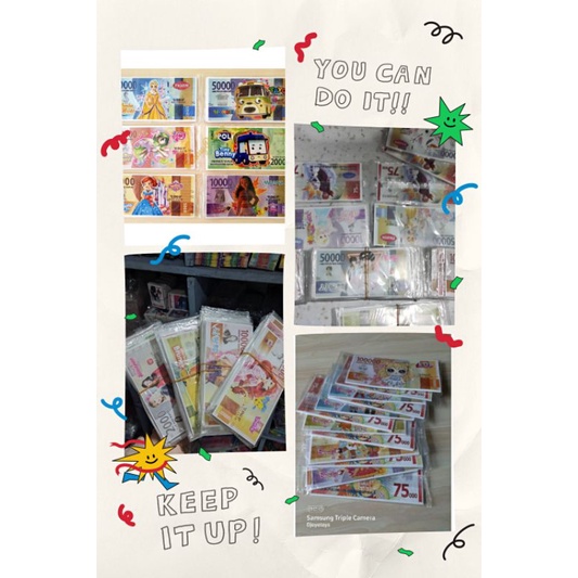 uang mainan karakter/uang kertas/uang mainan gambar rencengan/uang rencengan