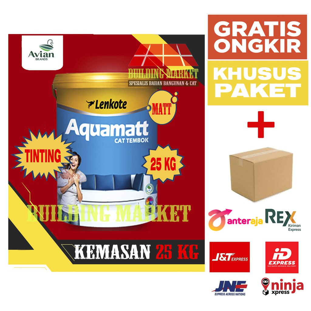 CAT TEMBOK TINTING LENKOTE AQUAMATT INTERIOR 25 KG PAKET