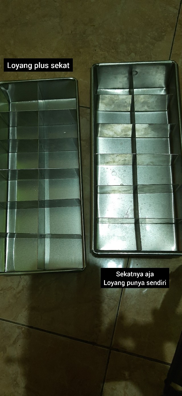 Loyang Brownies Sekat/loyang Persegi Panjang/loyang Sekat Bongkar Pasang