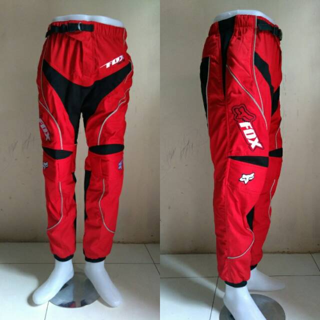 Celana Trail Cross merah fox bordir