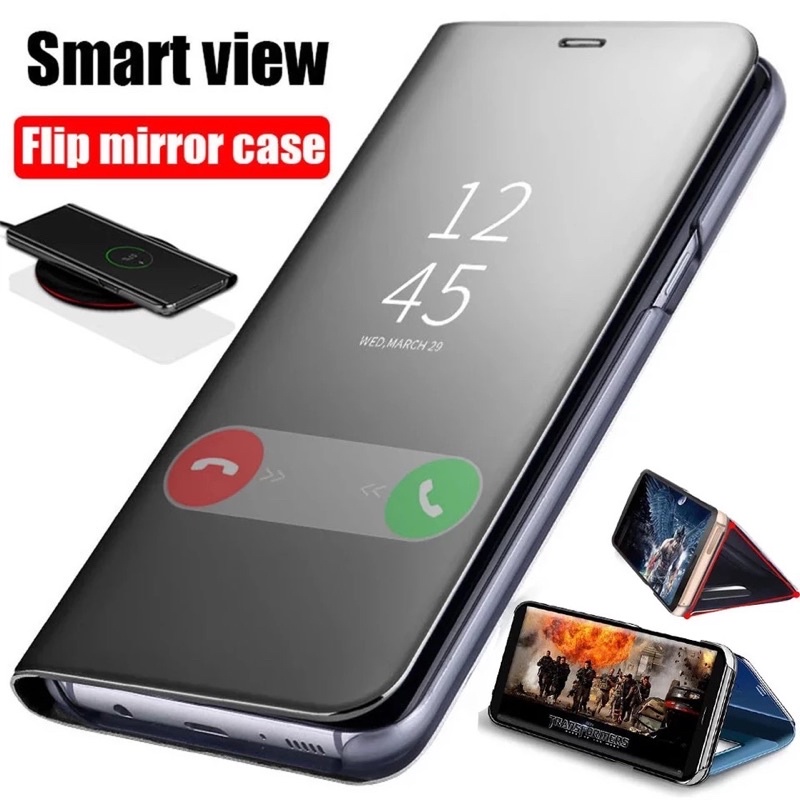 SAMSUNG GALAXY A10 A10S A11 A20 A20S A30 A30S A50 A50S A70 A70S A80 A90 M10 M11 Flip Smart Mirror Clear Case Standing Cover
