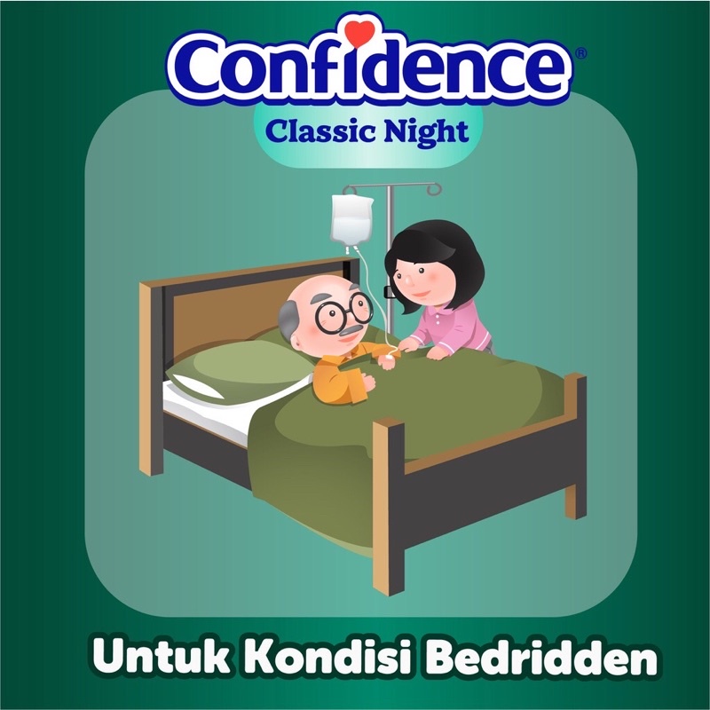 Confidence popok dewasa perekat classic night M8/L7/XL6 termurahh