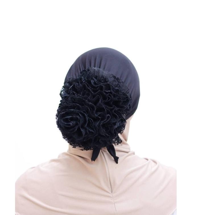 ○ Ciput Turki Cepol Renda Premium Brukat Polos / Daleman Kerudung Ciput Cempol Inner Turki Anti Pusi