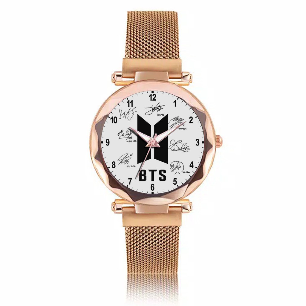 Jam Tangan Wanita Custom - KPOP BTS Free Box &amp; Batre Cadangan 1