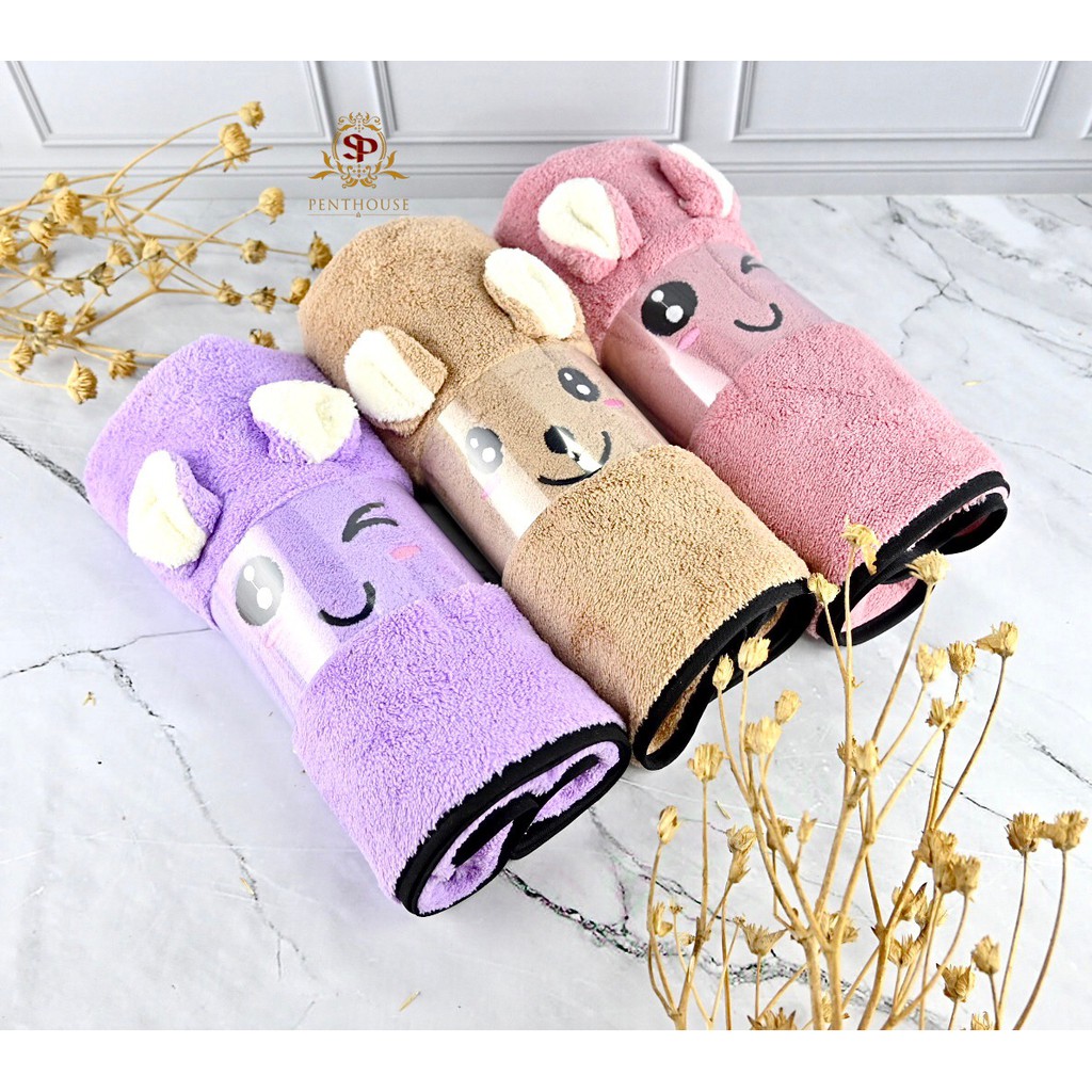 VL - COD MURAH HANDUK MANDI LUCU UKURAN JUMBO MICROFIBER APLIKASI BONEKA  80 X 150