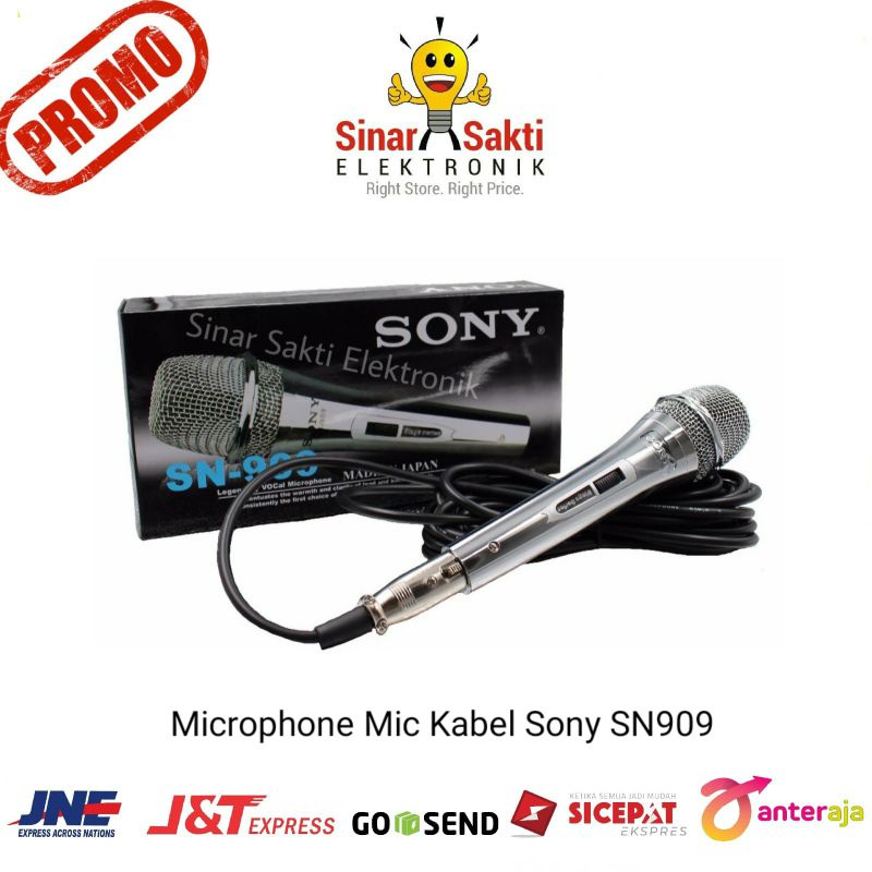 Microphone Mic Kabel Sony SN909 SN 909Mik Microfon Karaoke Soni