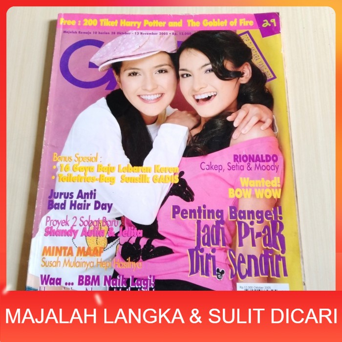 Majalah GADIS No.29 Okt 2005 ACHA SHANDY Langka