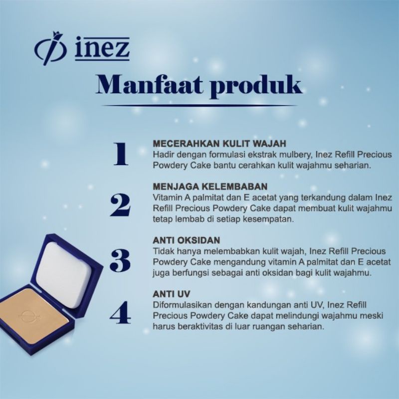 (Refill) Inez Precious Powdery Cake Refill With Puff  12g