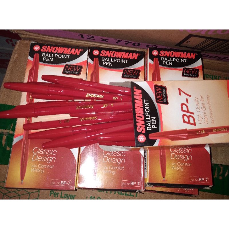 

Pulpen Merah Snowman BP~7