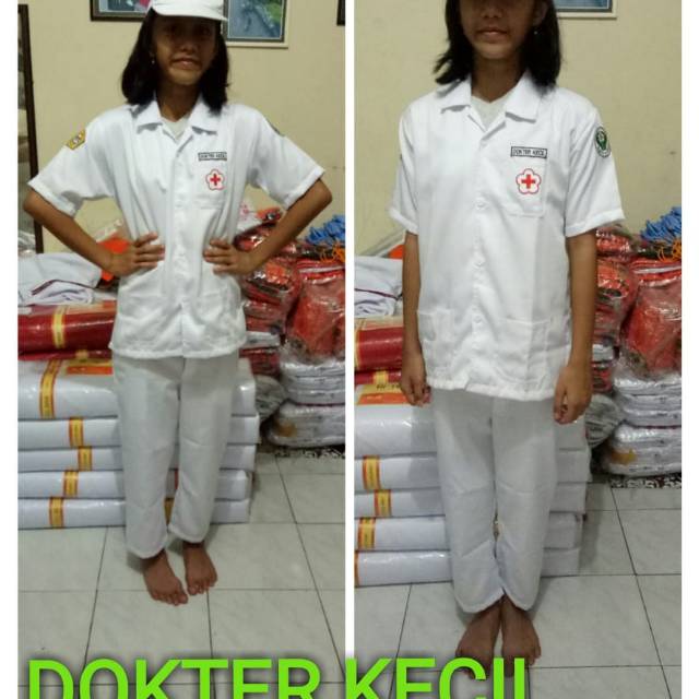 Baju profesi dokter pelajar anak2 size 1-4 ( tk )