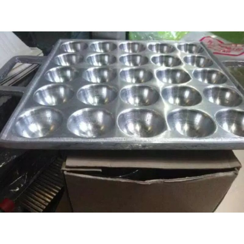 Cetakan takoyaki/ pentol korea/ pentol goreng / telur puyuh/ kue cubit isi 25 lubang