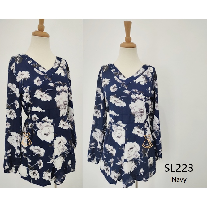 SL223 - Jumpsuit Longsleeves Floral Edgy