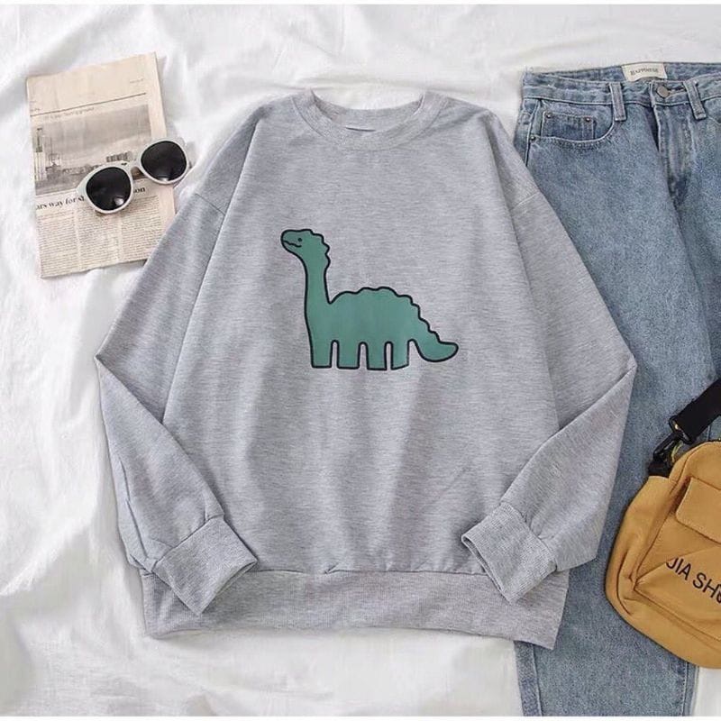 SWEATER WANITA LIKEY DINO - CREWNECK CEWEK KEINIAN - ATASAN LUCU PREMIUM