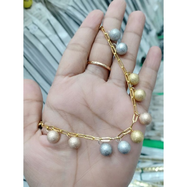 GELANG BOLA TITANIUM RANTE ANTI KARAT