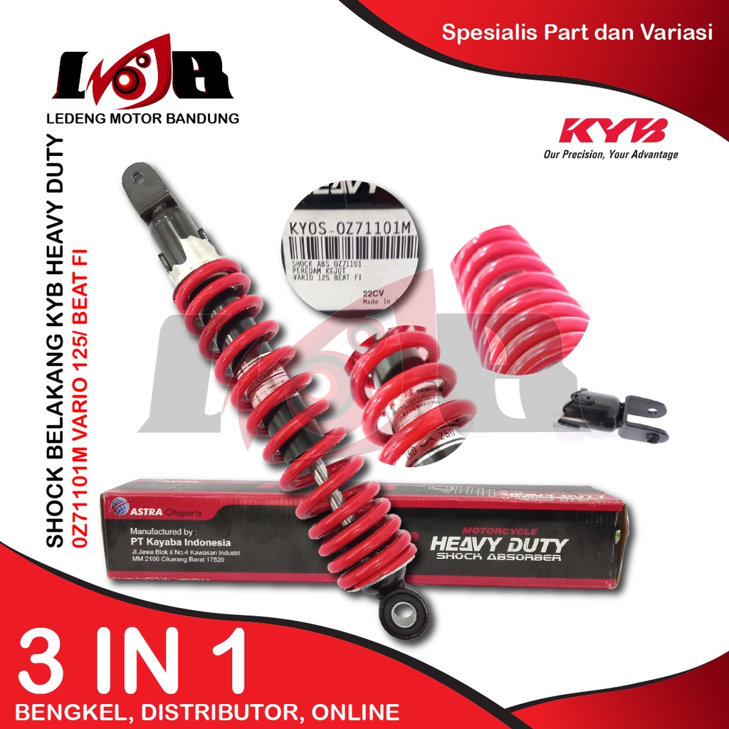 Shockbreaker KYB KYOS Heavy Duty 330mm Vario 125 Beat FI Shock Belakang  Suspensi Motor Matic