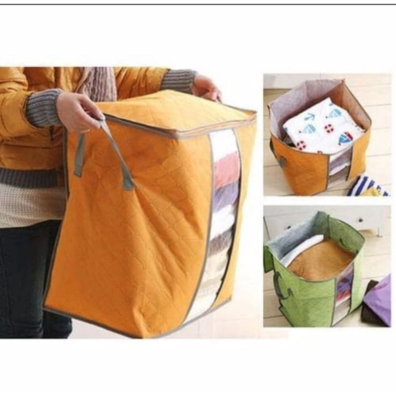 bamboo storage box vertikal tempat barang baju