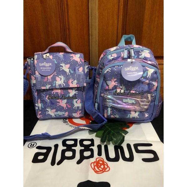 smiggle up&down unicorn set backpack n lunchbox/tas smiggle original
