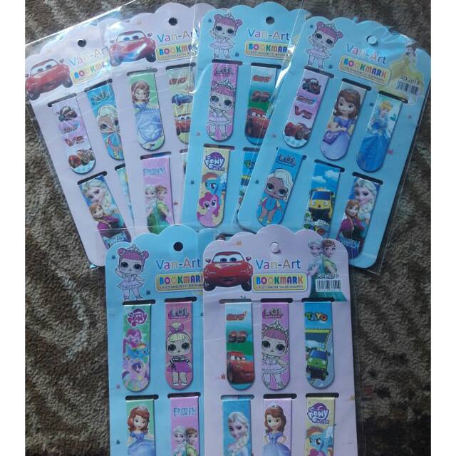 

6 Pcs Magnetic Bookmark / sticky notes / Pembatas Buku Kertas Magnet Murah (Acb Berkah Stationery)