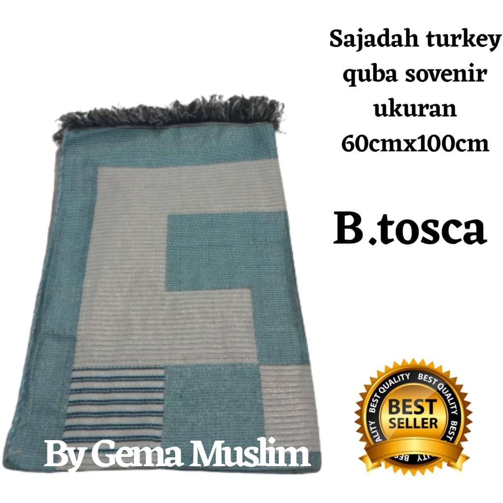 sajadah turky quba 60cmx100cm biru tosca