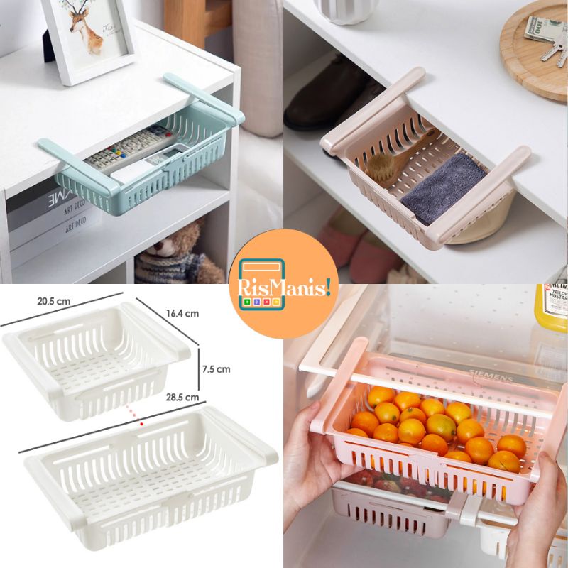 FRIDGE STORAGE DRAWER - Laci Mini Tambahan Rak Serbaguna Lemari Es Organizer Rapi Penyimpanan Kulkas