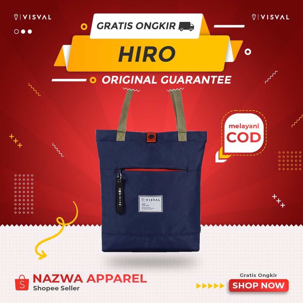 TAS TOTE BAG VISVAL HIRO NAVY