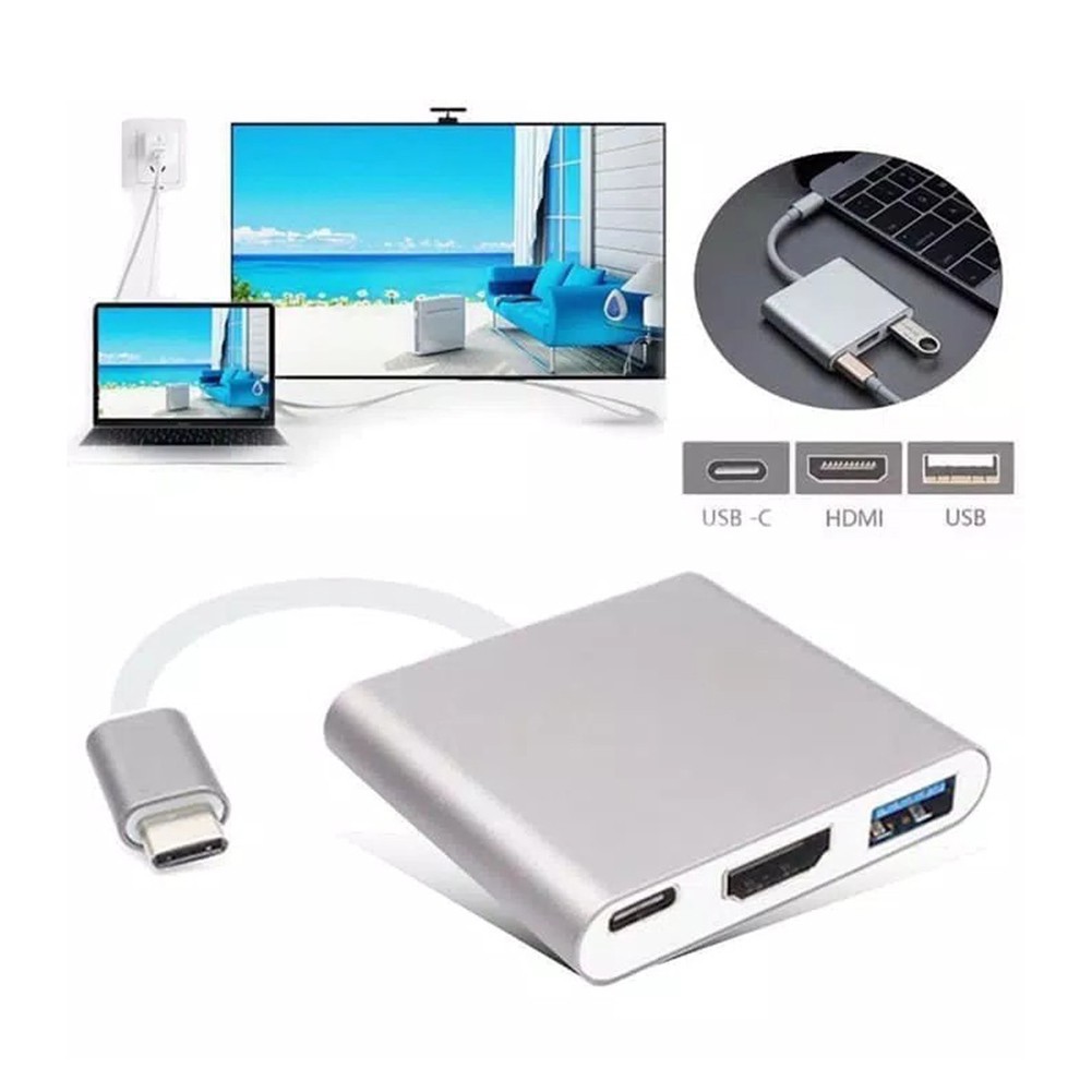 Converter USB 3.1 Type-C to PD USB 3.0 Konektor HDMI Connector Adapter