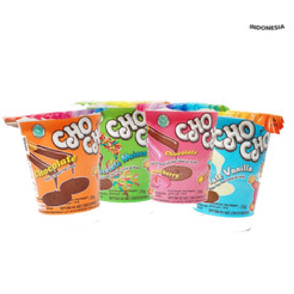 

CHO CHO Snack Coklat 20gr - Chocolate / Vanila / Meises / Strawberry