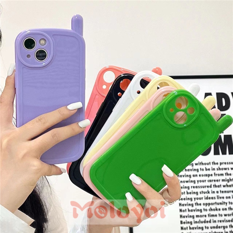 Soft Case TPU Glossy Warna Permen Macaron Vintage Untuk iPhone 13 11 12 Pro Max 11 Pro Max 13Pro Max