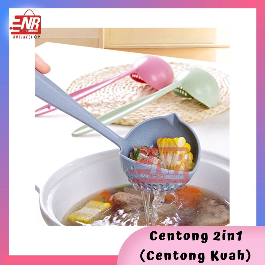 SENDOK SAYUR / CENTONG KUAH sayur 2in1 / Sendok kuah saringan