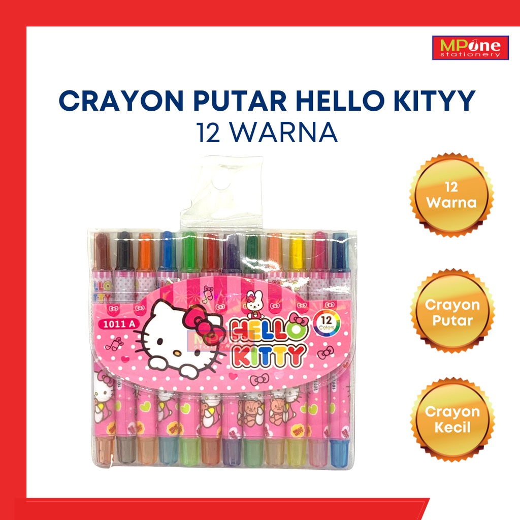 

VIS-1 Crayon Putar Pendek Hello Kitty / Crayon Putar Mini / Crayon Putar 12 Warna VIS-1 1011