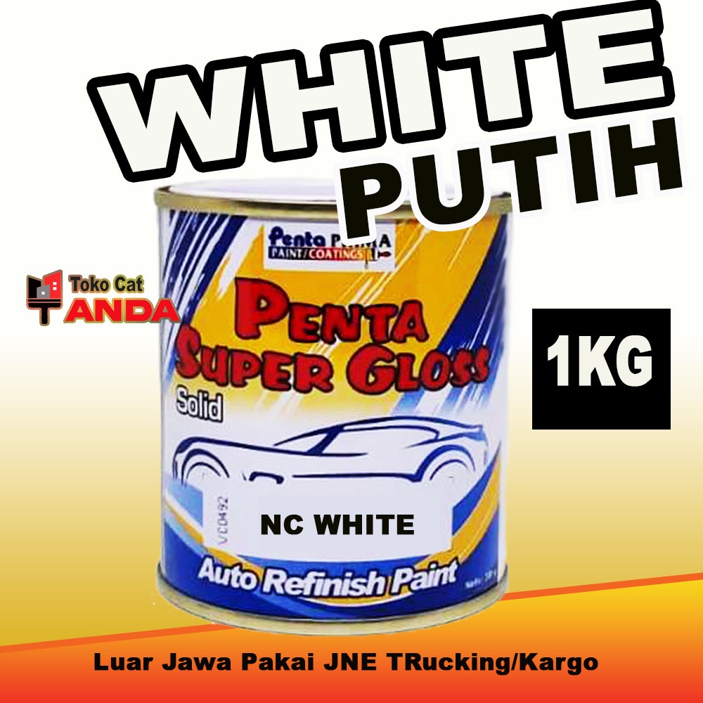 Cat Penta White Putih Solid 1kg - Cat Putih - Cat Motor Putih - Penta Supergloss White putih