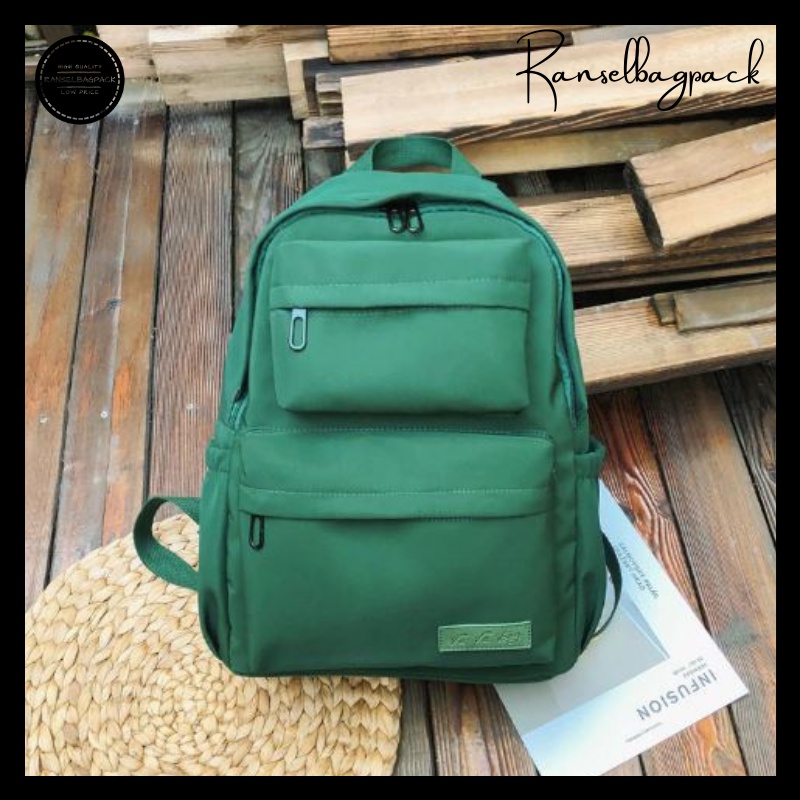 Tas Ransel - Backpack Punggung Bahu Import Korea Kekinian Terbaru Simple Casual Sekolah Kuliah Outdoor Stylish Multifungsi Wanita Perempuan Cewek