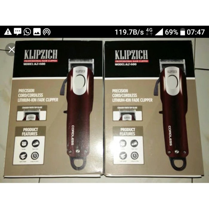 Clipper Alat Cukur Rambut Klipzich KZ 800 Mesin Pencukur Cordless-original