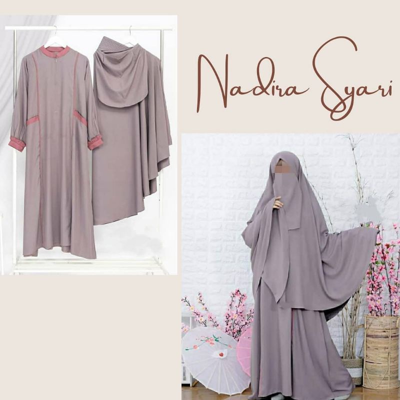 Bajus Gamis Polos Anak Perempuan Free Cadar Usia 12-14 Tahun / Nadira Kids Syar'i / Pakaian Muslim A