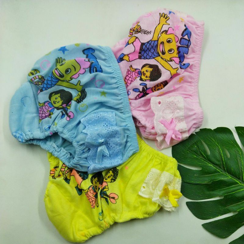 GROSIR 12 PCS Celana Dalam Anak Perempuan Kerut Billatex 6 BLN-2 THN